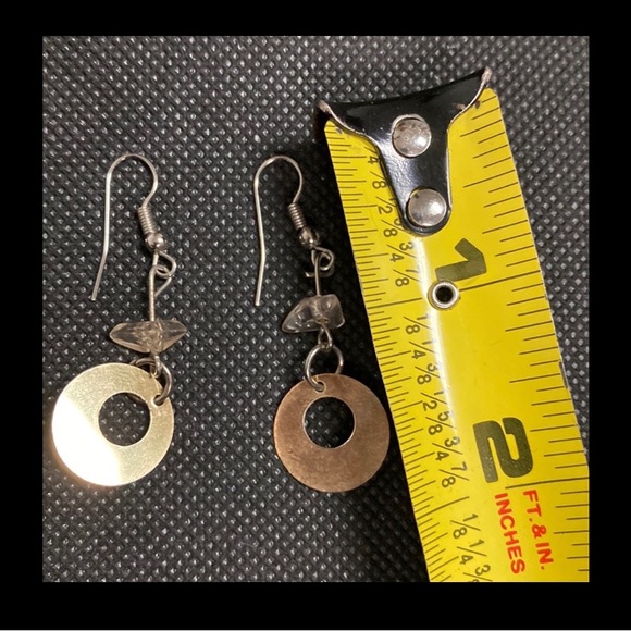 Costume jewelry yellow & gold dangling necklace with matching earrings - Picture 8 of 8